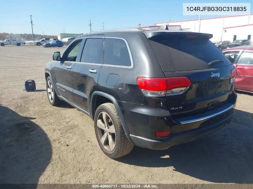 2016 Jeep Grand Cherokee Limited VIN: 1C4RJFBG3GC318835 Lot: 40660717