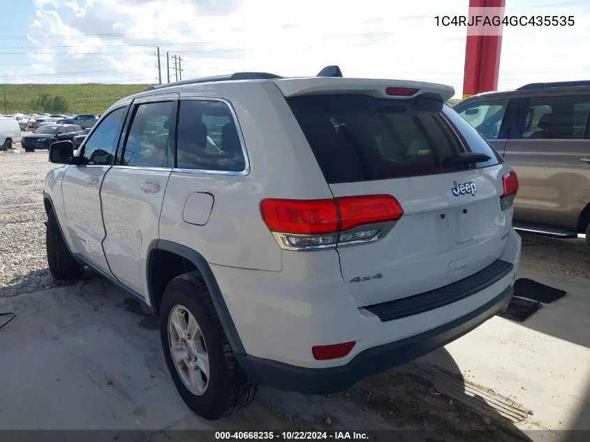 2016 Jeep Grand Cherokee Laredo VIN: 1C4RJFAG4GC435535 Lot: 40668235