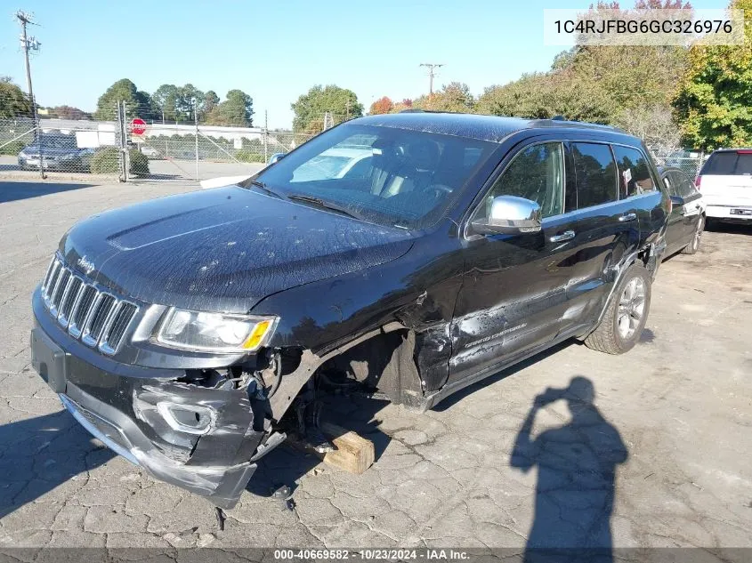 2016 Jeep Grand Cherokee Limited VIN: 1C4RJFBG6GC326976 Lot: 40669582