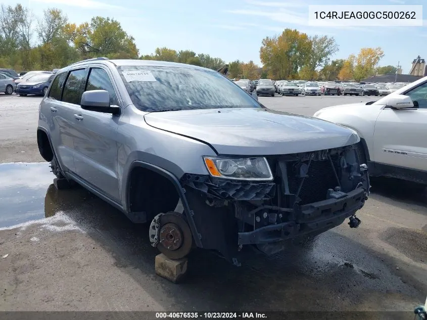 2016 Jeep Grand Cherokee Laredo VIN: 1C4RJEAG0GC500262 Lot: 40676535