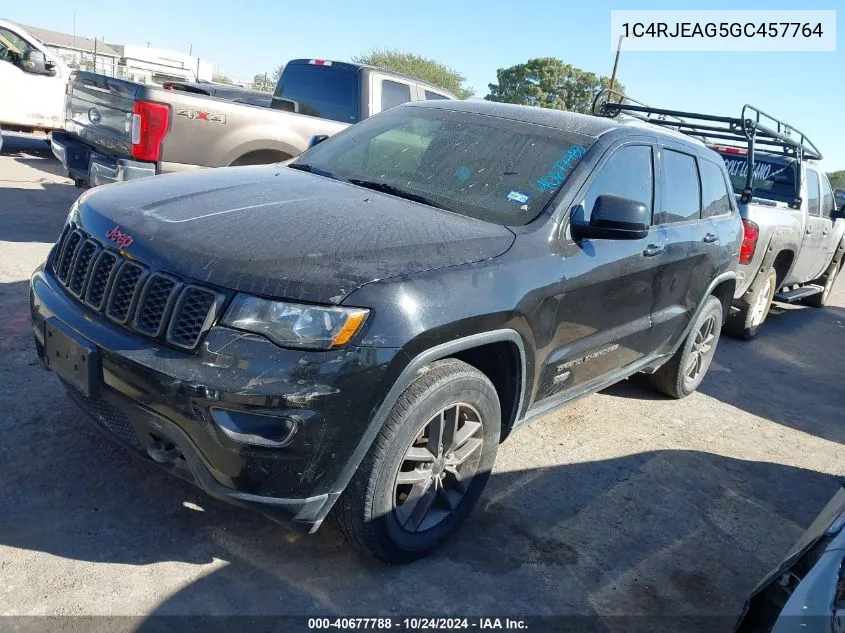 2016 Jeep Grand Cherokee 75Th Anniversary VIN: 1C4RJEAG5GC457764 Lot: 40677788