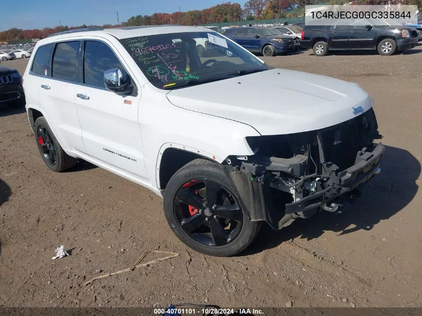 2016 Jeep Grand Cherokee Overland VIN: 1C4RJECG0GC335844 Lot: 40701101