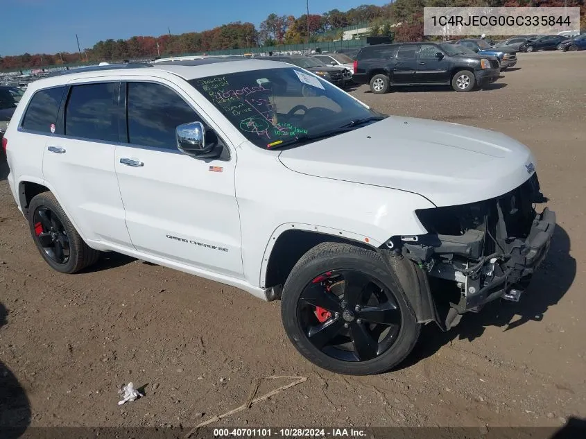 2016 Jeep Grand Cherokee Overland VIN: 1C4RJECG0GC335844 Lot: 40701101