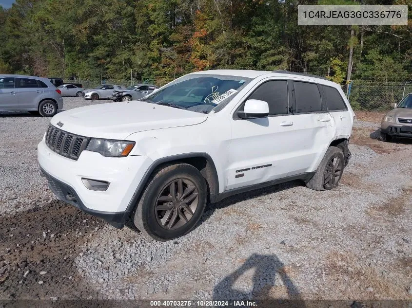 2016 Jeep Grand Cherokee 75Th Anniversary VIN: 1C4RJEAG3GC336776 Lot: 40703275