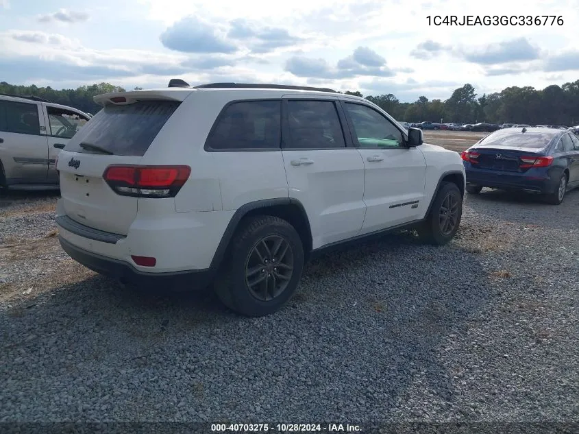 2016 Jeep Grand Cherokee 75Th Anniversary VIN: 1C4RJEAG3GC336776 Lot: 40703275