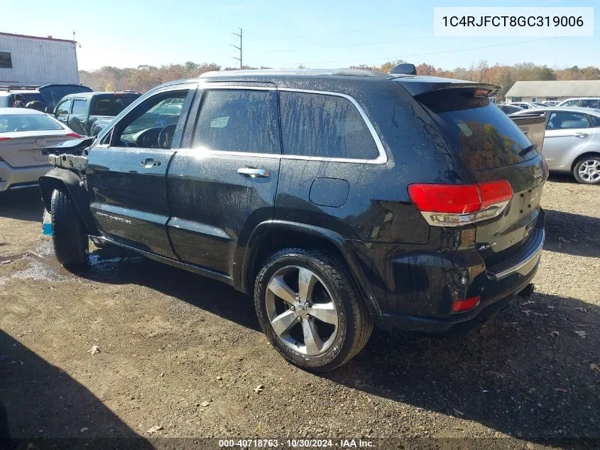 2016 Jeep Grand Cherokee Overland VIN: 1C4RJFCT8GC319006 Lot: 40718763