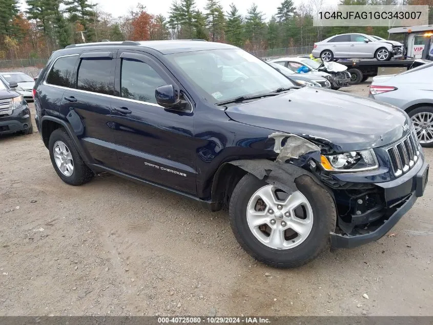 2016 Jeep Grand Cherokee Laredo VIN: 1C4RJFAG1GC343007 Lot: 40725080