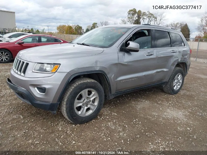 2016 Jeep Grand Cherokee Laredo VIN: 1C4RJFAG3GC377417 Lot: 40756141