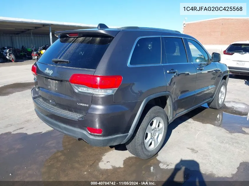 2016 Jeep Grand Cherokee Laredo VIN: 1C4RJFAG2GC425568 Lot: 40784742