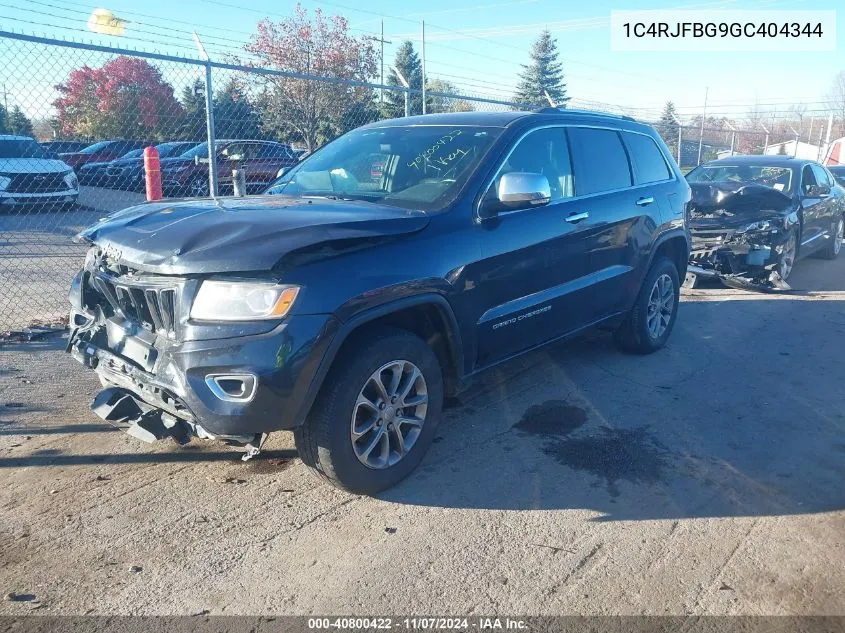 2016 Jeep Grand Cherokee Limited VIN: 1C4RJFBG9GC404344 Lot: 40800422