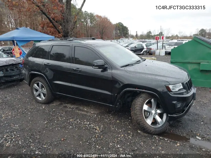 2016 Jeep Grand Cherokee Overland VIN: 1C4RJFCT3GC333315 Lot: 40823451