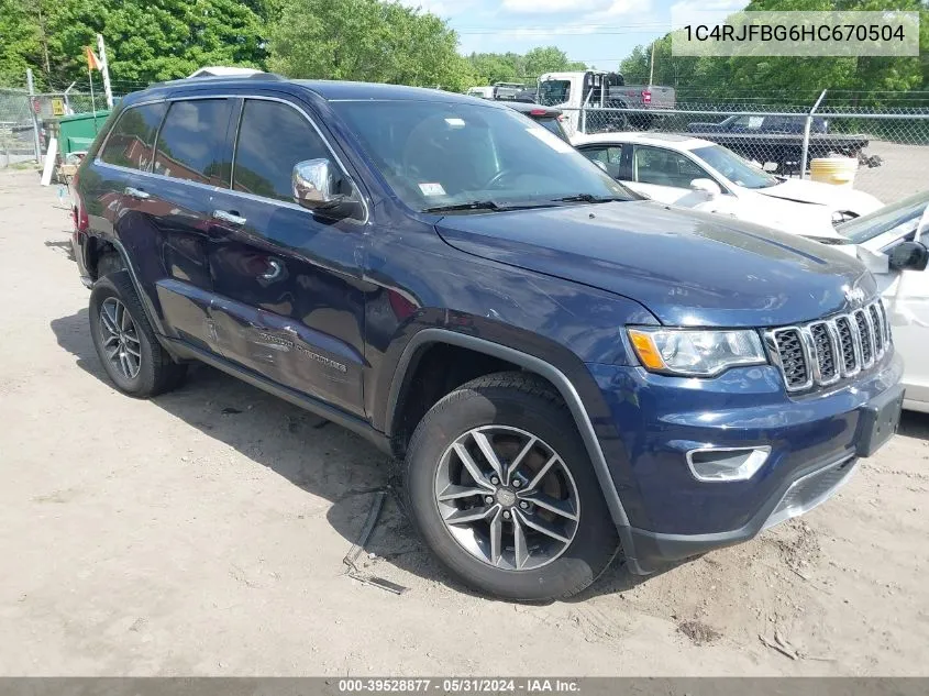 2017 Jeep Grand Cherokee Limited 4X4 VIN: 1C4RJFBG6HC670504 Lot: 39528877