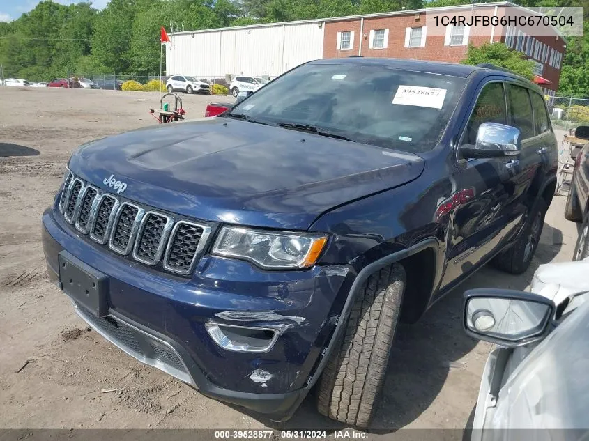 2017 Jeep Grand Cherokee Limited 4X4 VIN: 1C4RJFBG6HC670504 Lot: 39528877