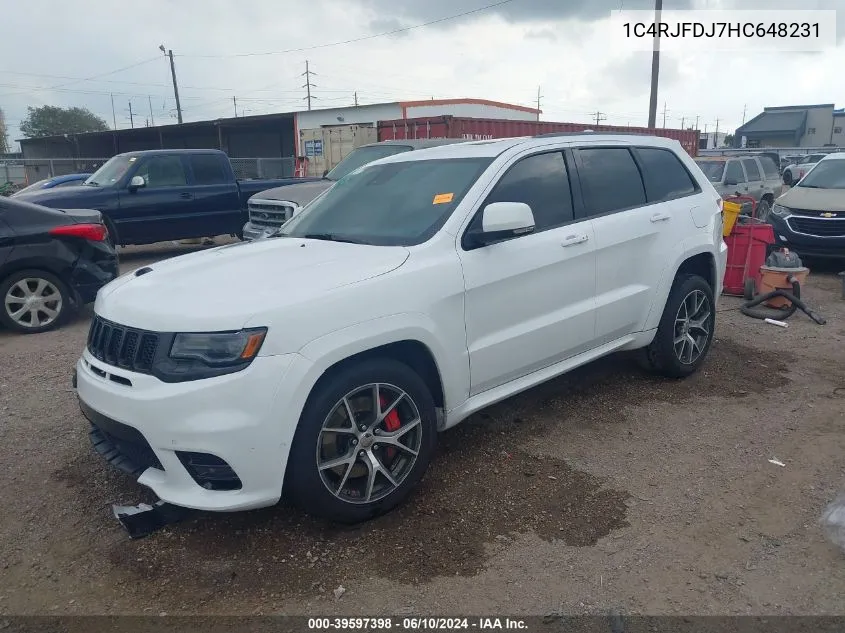 2017 Jeep Grand Cherokee Srt 4X4 VIN: 1C4RJFDJ7HC648231 Lot: 39597398