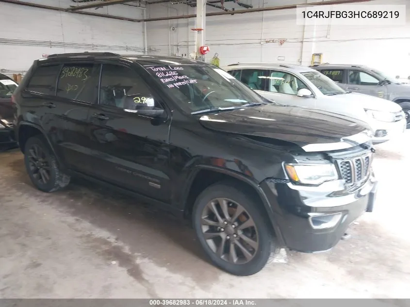 2017 Jeep Grand Cherokee Limited 75Th Anniversary Edition 4X4 VIN: 1C4RJFBG3HC689219 Lot: 39682983