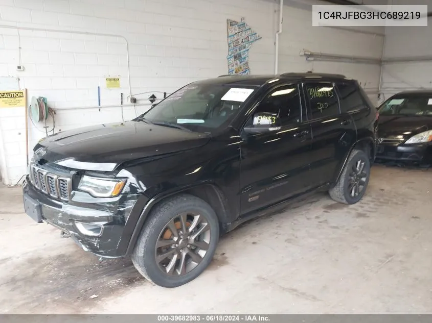 2017 Jeep Grand Cherokee Limited 75Th Anniversary Edition 4X4 VIN: 1C4RJFBG3HC689219 Lot: 39682983