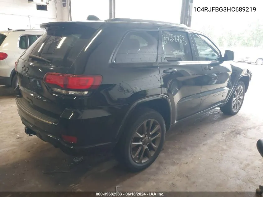 2017 Jeep Grand Cherokee Limited 75Th Anniversary Edition 4X4 VIN: 1C4RJFBG3HC689219 Lot: 39682983