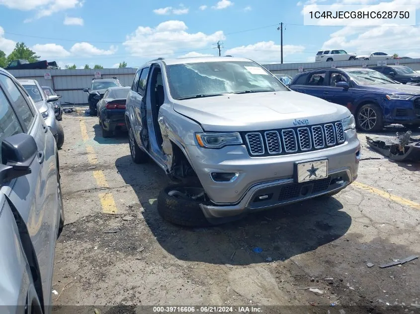 2017 Jeep Grand Cherokee Overland 4X2 VIN: 1C4RJECG8HC628750 Lot: 39716606