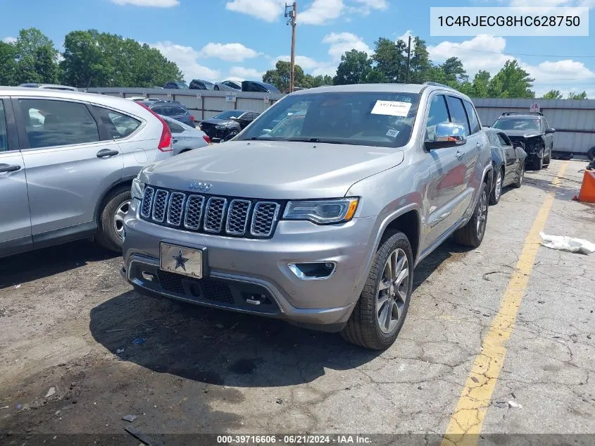 2017 Jeep Grand Cherokee Overland 4X2 VIN: 1C4RJECG8HC628750 Lot: 39716606