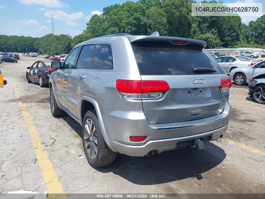 2017 Jeep Grand Cherokee Overland 4X2 VIN: 1C4RJECG8HC628750 Lot: 39716606