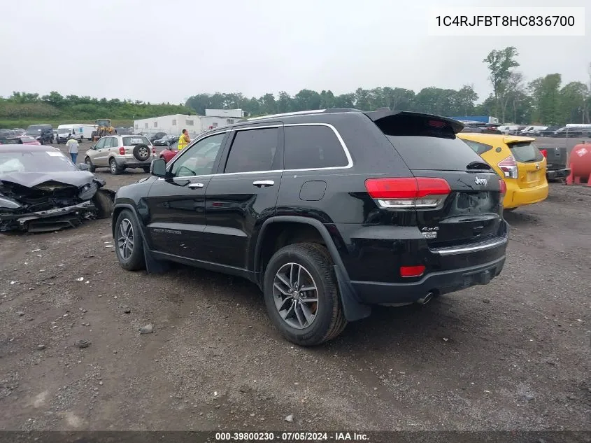 1C4RJFBT8HC836700 2017 Jeep Grand Cherokee Limited 4X4