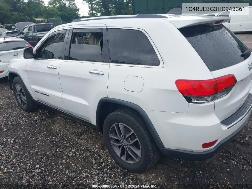 1C4RJEBG3HC943361 2017 Jeep Grand Cherokee Limited 4X2