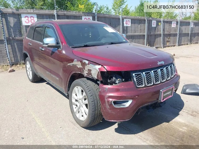 2017 Jeep Grand Cherokee Limited 4X4 VIN: 1C4RJFBG7HC683150 Lot: 39816434