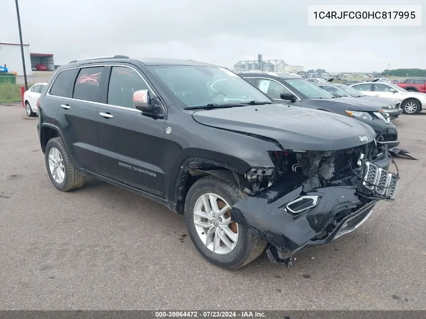 2017 Jeep Grand Cherokee Overland 4X4 VIN: 1C4RJFCG0HC817995 Lot: 39864472