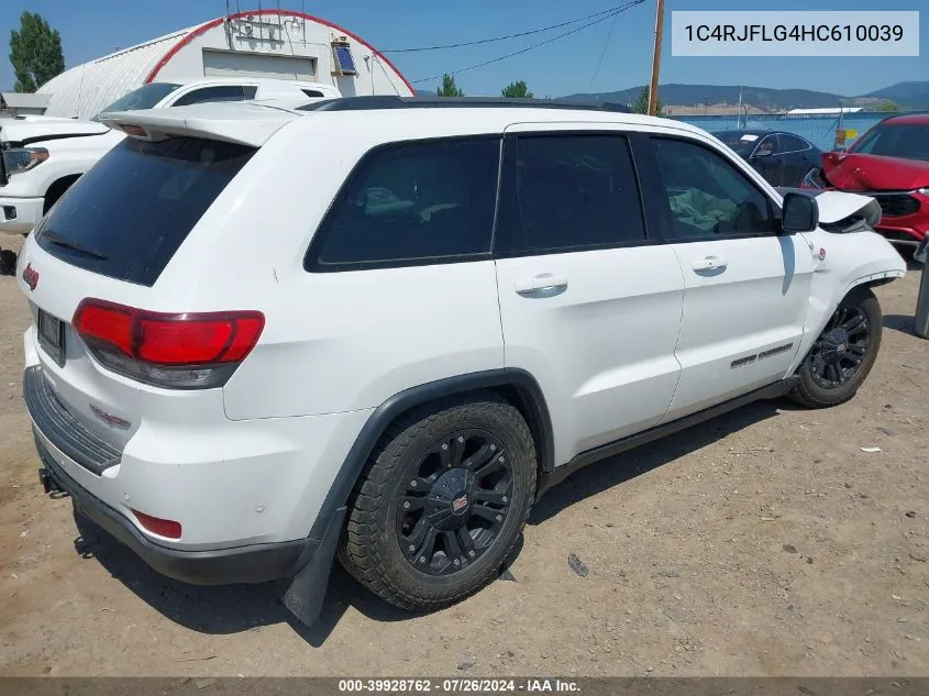 2017 Jeep Grand Cherokee Trailhawk VIN: 1C4RJFLG4HC610039 Lot: 39928762