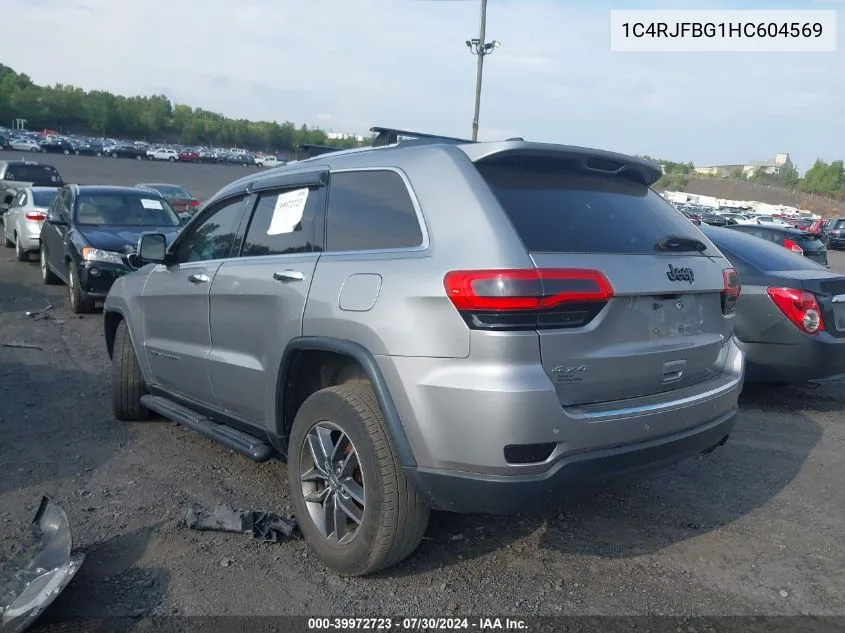 2017 Jeep Grand Cherokee Limited 4X4 VIN: 1C4RJFBG1HC604569 Lot: 39972723