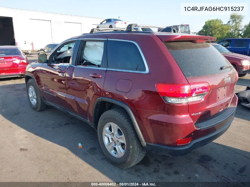 1C4RJFAG6HC915237 2017 Jeep Grand Cherokee Laredo 4X4