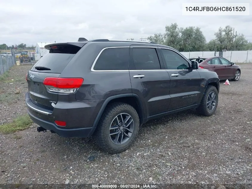 1C4RJFBG6HC861520 2017 Jeep Grand Cherokee Limited 4X4