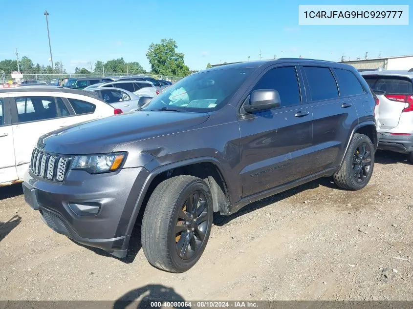 2017 Jeep Grand Cherokee Altitude 4X4 VIN: 1C4RJFAG9HC929777 Lot: 40080064