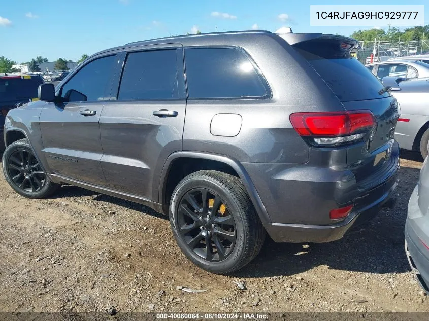 2017 Jeep Grand Cherokee Altitude 4X4 VIN: 1C4RJFAG9HC929777 Lot: 40080064