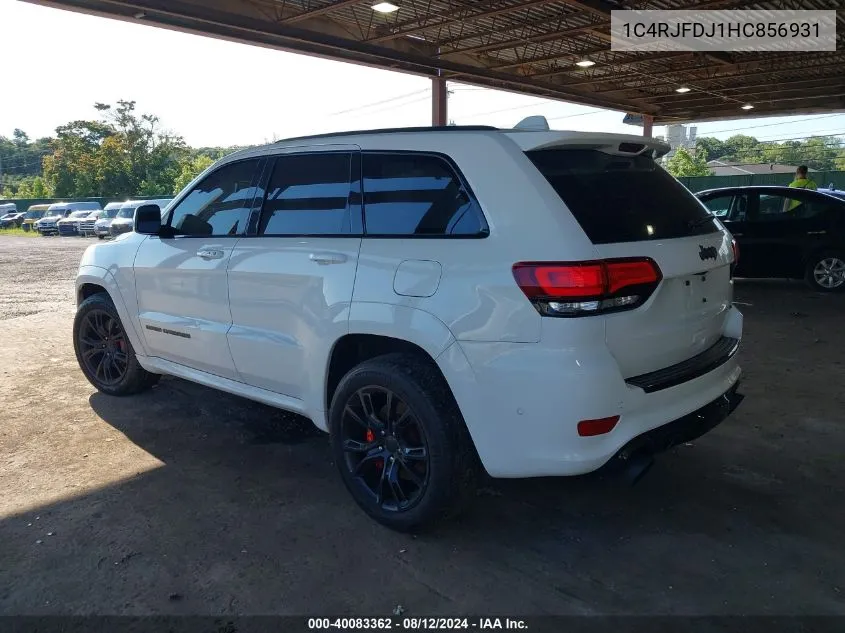 2017 Jeep Grand Cherokee Srt VIN: 1C4RJFDJ1HC856931 Lot: 40083362