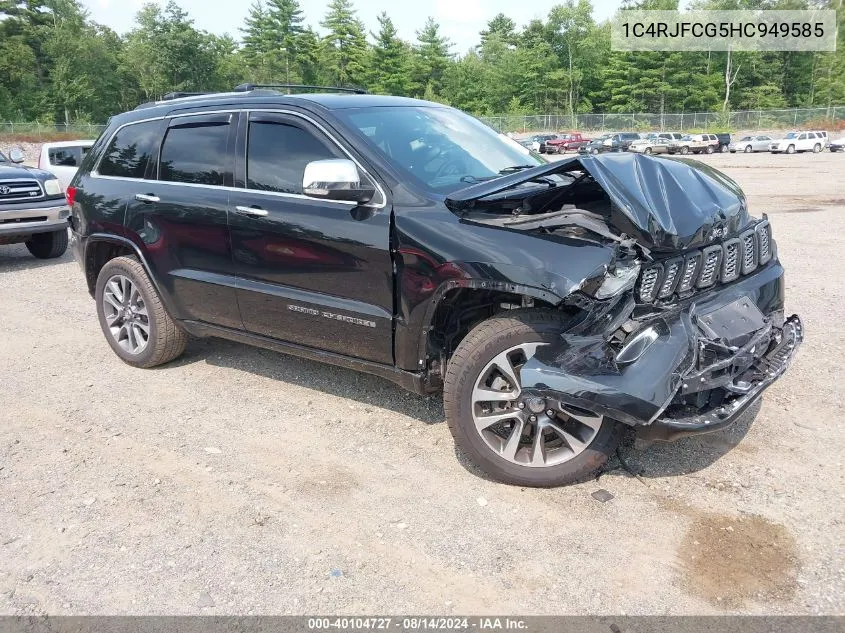 2017 Jeep Grand Cherokee Overland 4X4 VIN: 1C4RJFCG5HC949585 Lot: 40104727