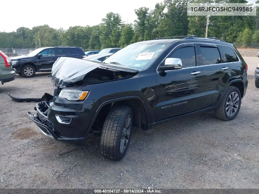 2017 Jeep Grand Cherokee Overland 4X4 VIN: 1C4RJFCG5HC949585 Lot: 40104727