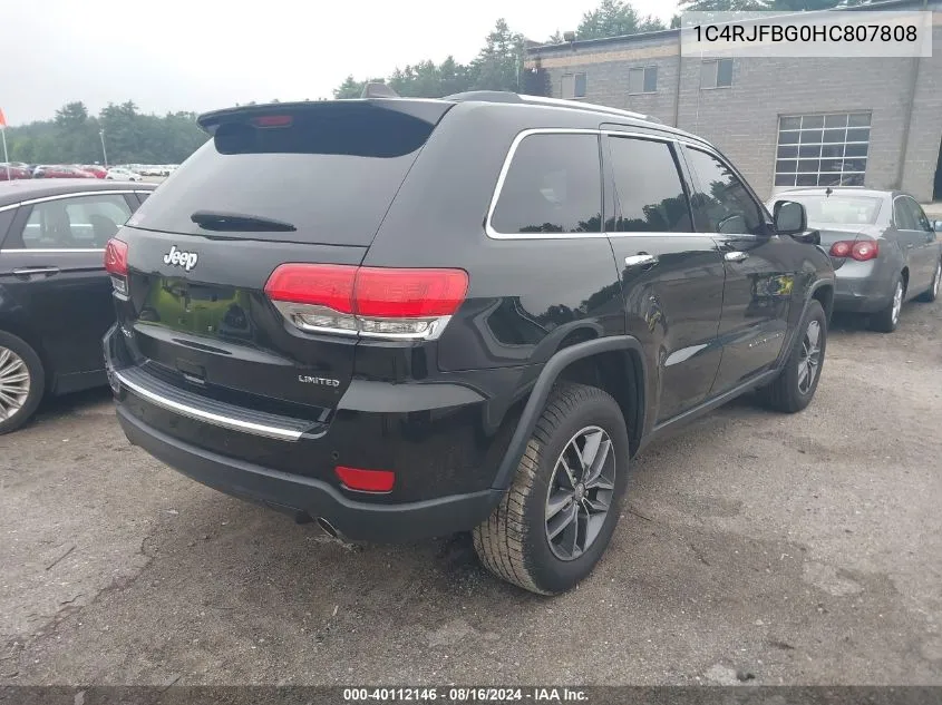 1C4RJFBG0HC807808 2017 Jeep Grand Cherokee Limited 4X4