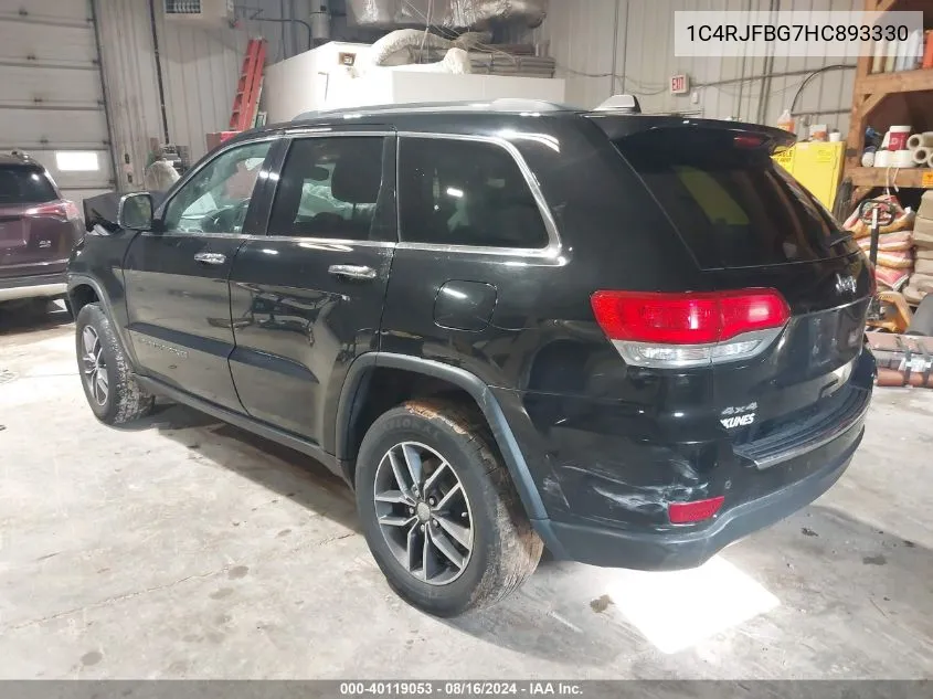 1C4RJFBG7HC893330 2017 Jeep Grand Cherokee Limited