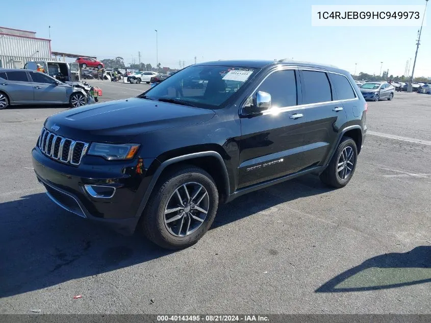 2017 Jeep Grand Cherokee Limited 4X2 VIN: 1C4RJEBG9HC949973 Lot: 40143495