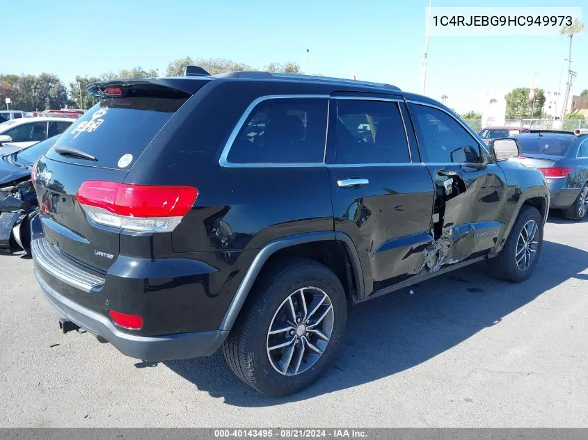 2017 Jeep Grand Cherokee Limited 4X2 VIN: 1C4RJEBG9HC949973 Lot: 40143495