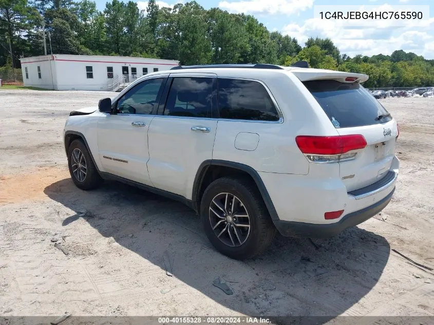 2017 Jeep Grand Cherokee Limited 4X2 VIN: 1C4RJEBG4HC765590 Lot: 40155328