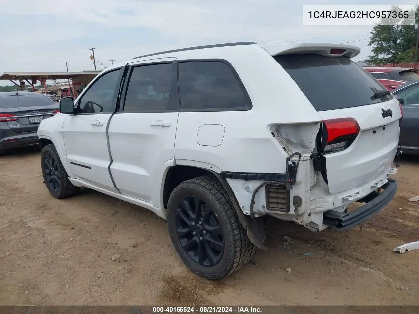 2017 Jeep Grand Cherokee Altitude 4X2 VIN: 1C4RJEAG2HC957365 Lot: 40155524