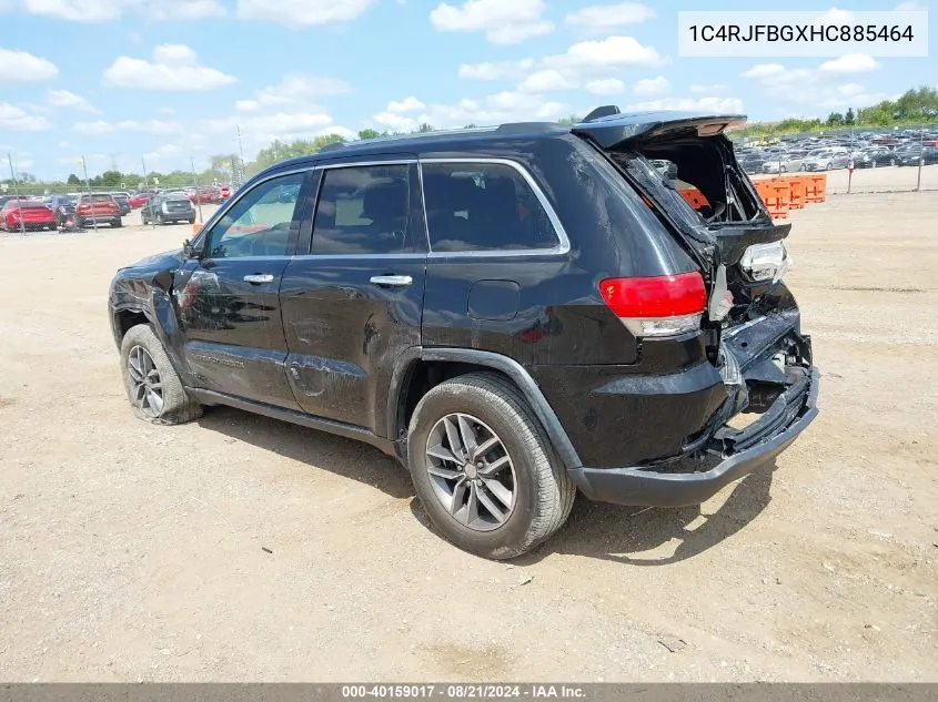 2017 Jeep Grand Cherokee Limited 4X4 VIN: 1C4RJFBGXHC885464 Lot: 40159017