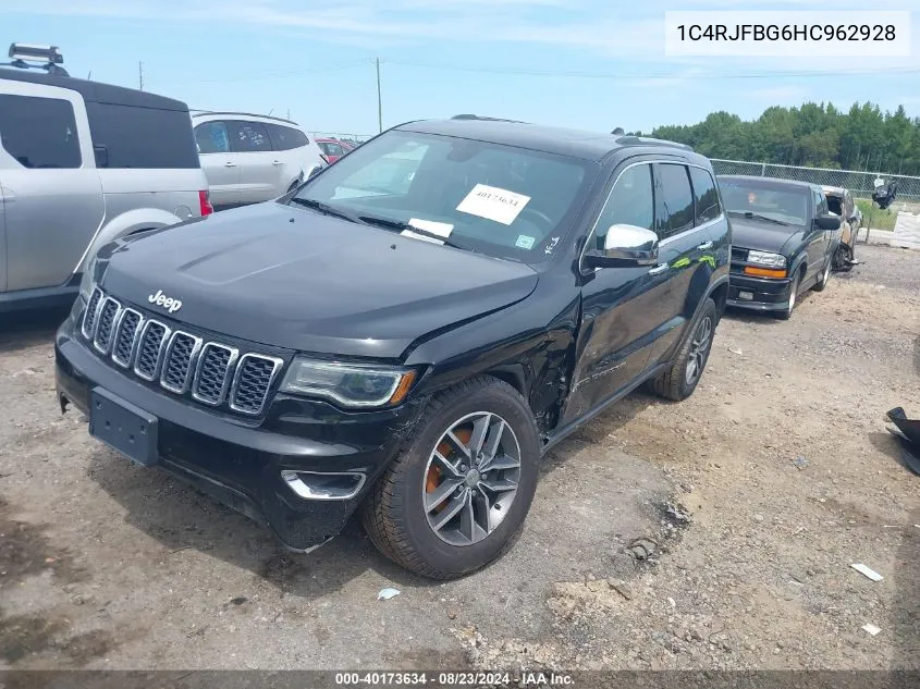 1C4RJFBG6HC962928 2017 Jeep Grand Cherokee Limited 4X4