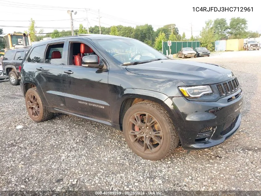 2017 Jeep Grand Cherokee Srt VIN: 1C4RJFDJ3HC712961 Lot: 40189269