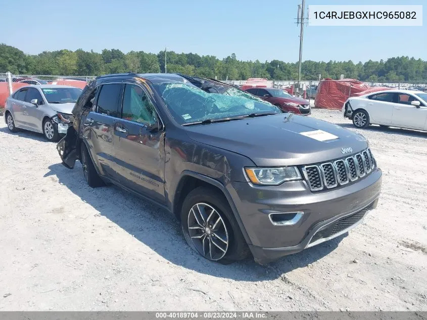 2017 Jeep Grand Cherokee Limited 4X2 VIN: 1C4RJEBGXHC965082 Lot: 40189704