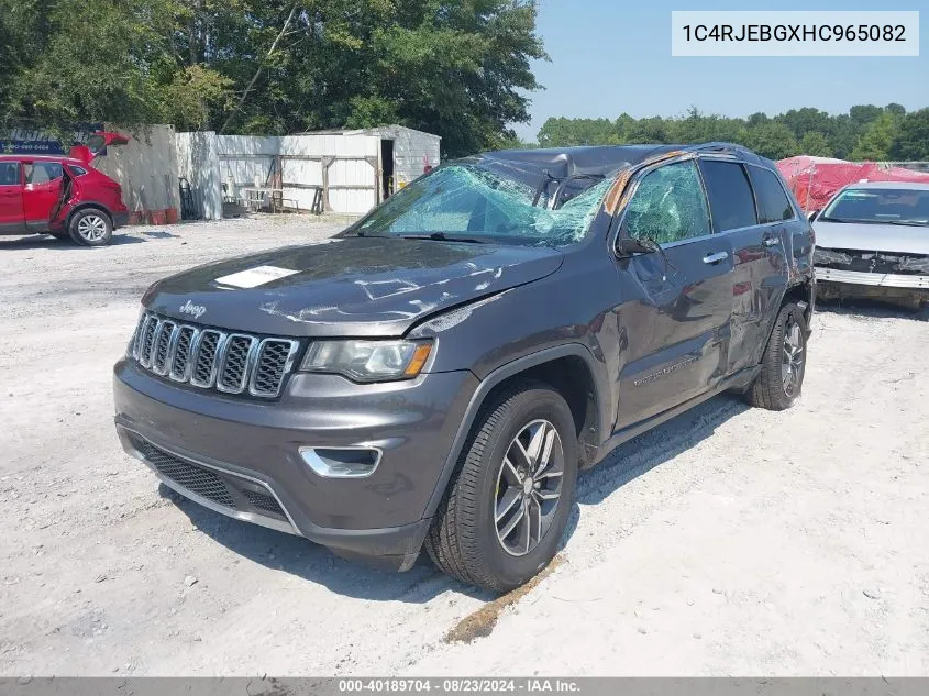 2017 Jeep Grand Cherokee Limited 4X2 VIN: 1C4RJEBGXHC965082 Lot: 40189704