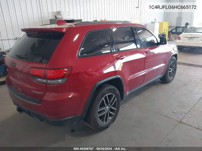 2017 Jeep Grand Cherokee Trailhawk 4X4 VIN: 1C4RJFLG6HC665172 Lot: 40208767