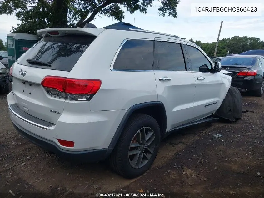 2017 Jeep Grand Cherokee Limited 4X4 VIN: 1C4RJFBG0HC866423 Lot: 40217321